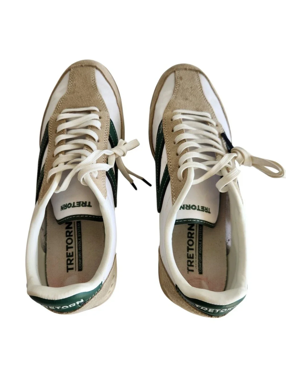 TRETORN Kristine Low Profile Sneakers Retro Green White Shoe Size 10